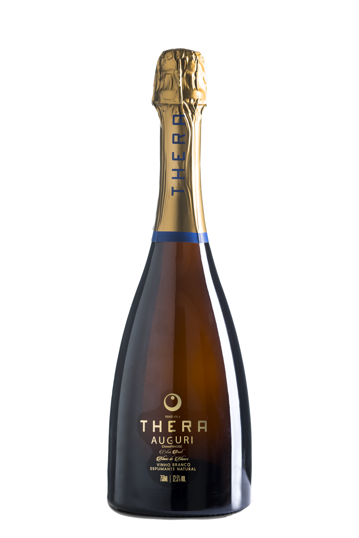 Garrafa de Thera Auguri Champenoise Blanc de Blancs Extra Brut
